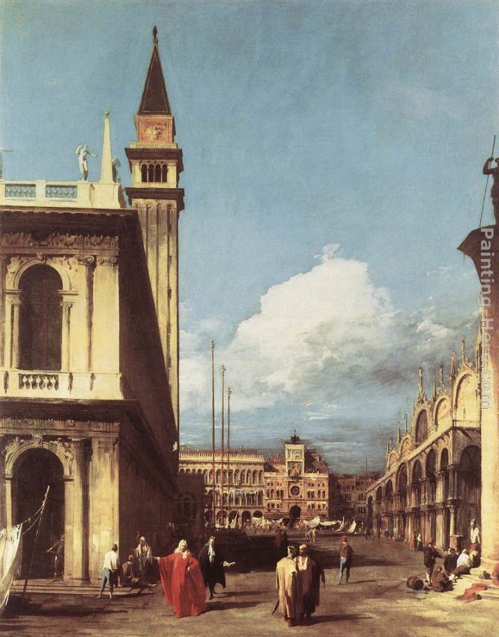 Canaletto The Piazzetta, Looking toward the Clock Tower